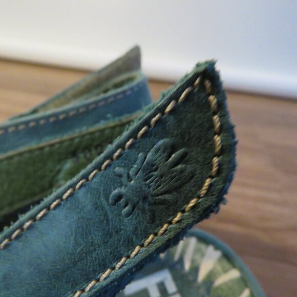 FLY LONDON Leather Yisa Wedge Sandals in Forest Green Sz US 6-6.5 / EU 38 - Picture 5 of 13